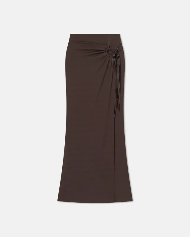 Macea - Mesh-Jersey Maxi Skirt - Nutmeg sold by Nanushka
