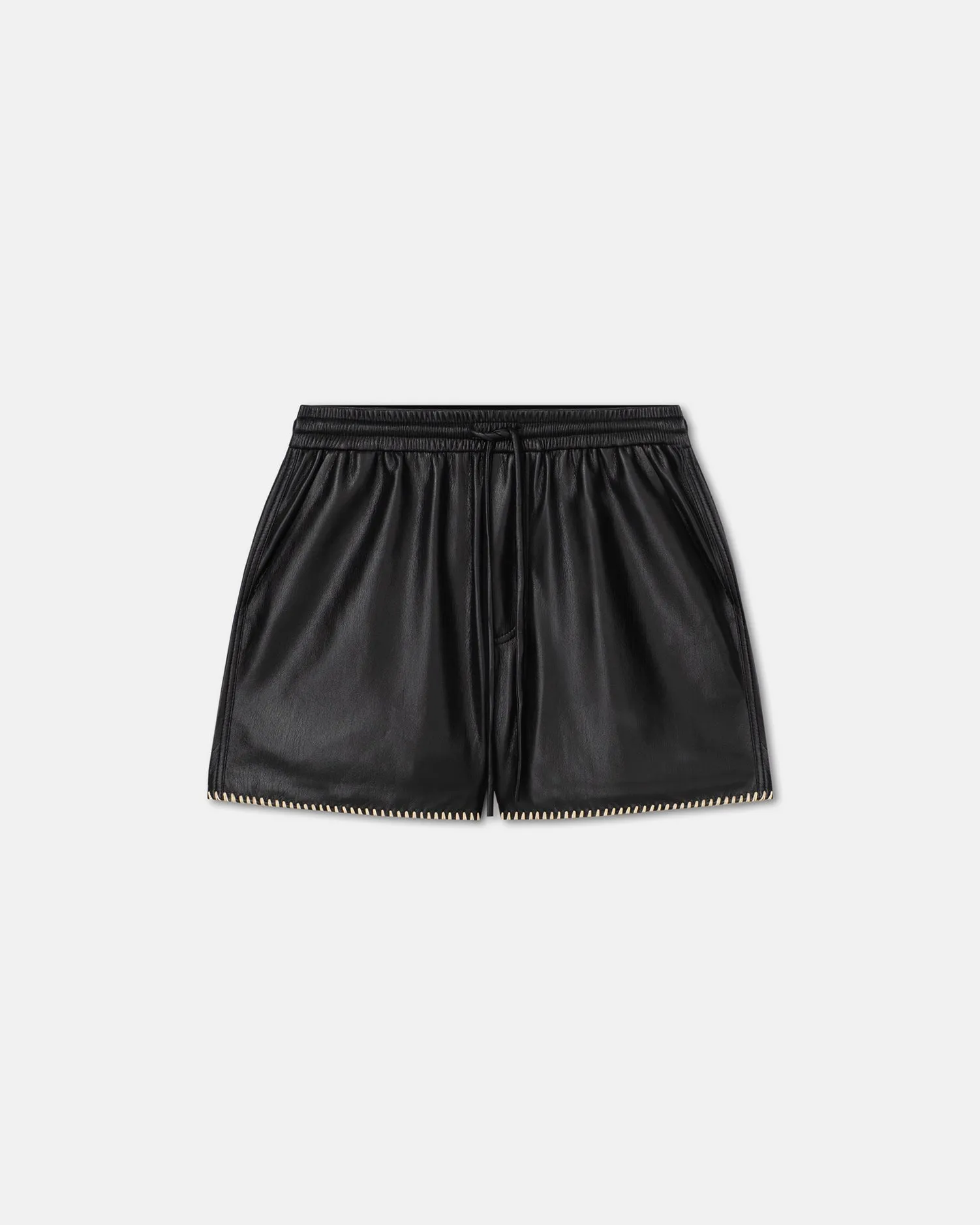 Amil - Raffia-Trimmed Okobor™ Alt-Leather Shorts - Black sold by Nanushka product image thumbnail 5