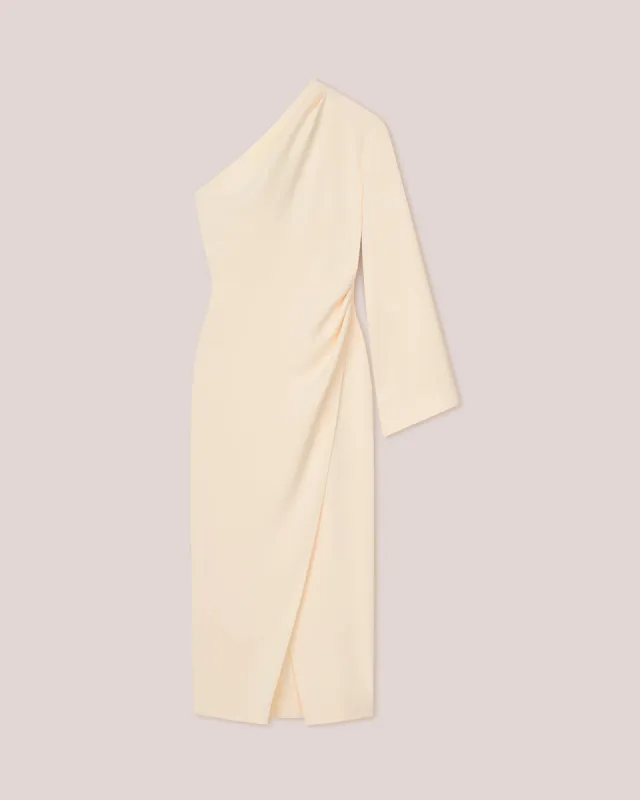 Florence - Sale Assymetric One Sleeve Wrap Dress - Vanilla sold by Nanushka