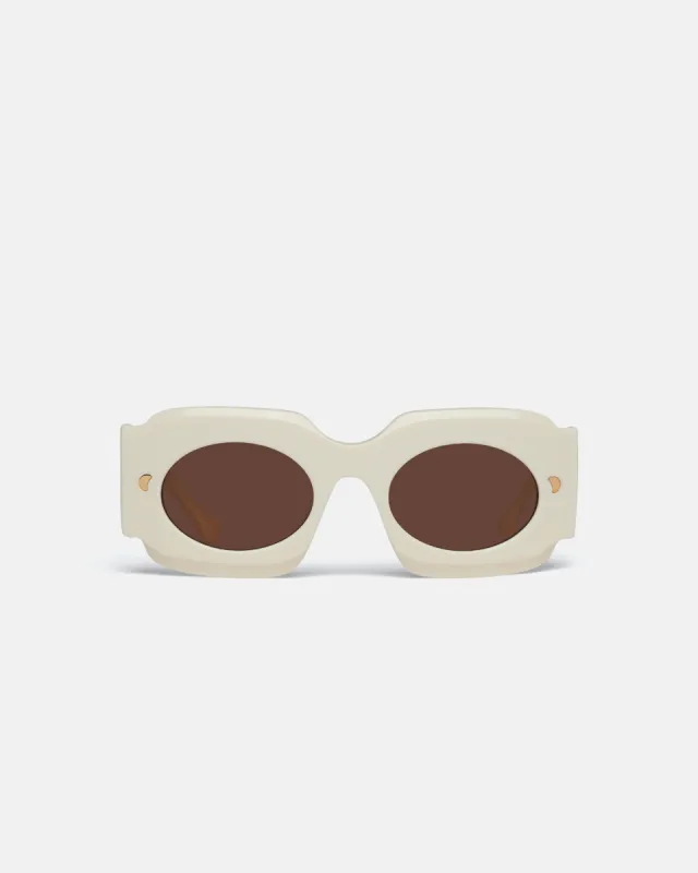 Cathi - Bio-Plastic Square-Frame Sunglasses - Shell sold by Nanushka