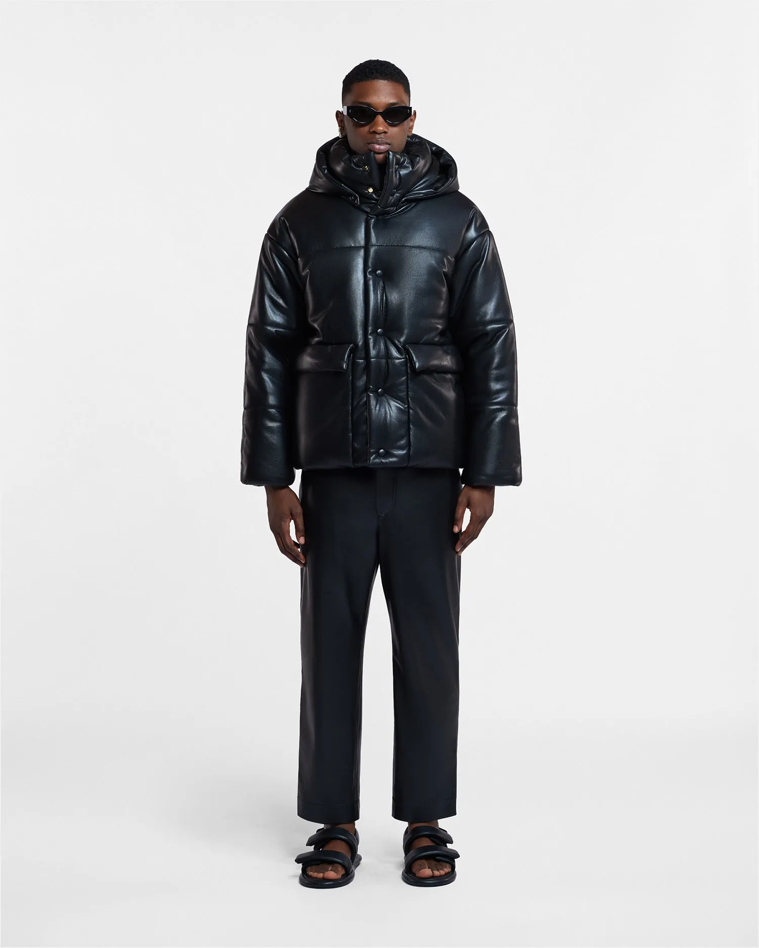 Hide Mens - Okobor™ Alt-Leather Hooded Puffer - Black sold by Nanushka product image thumbnail 2