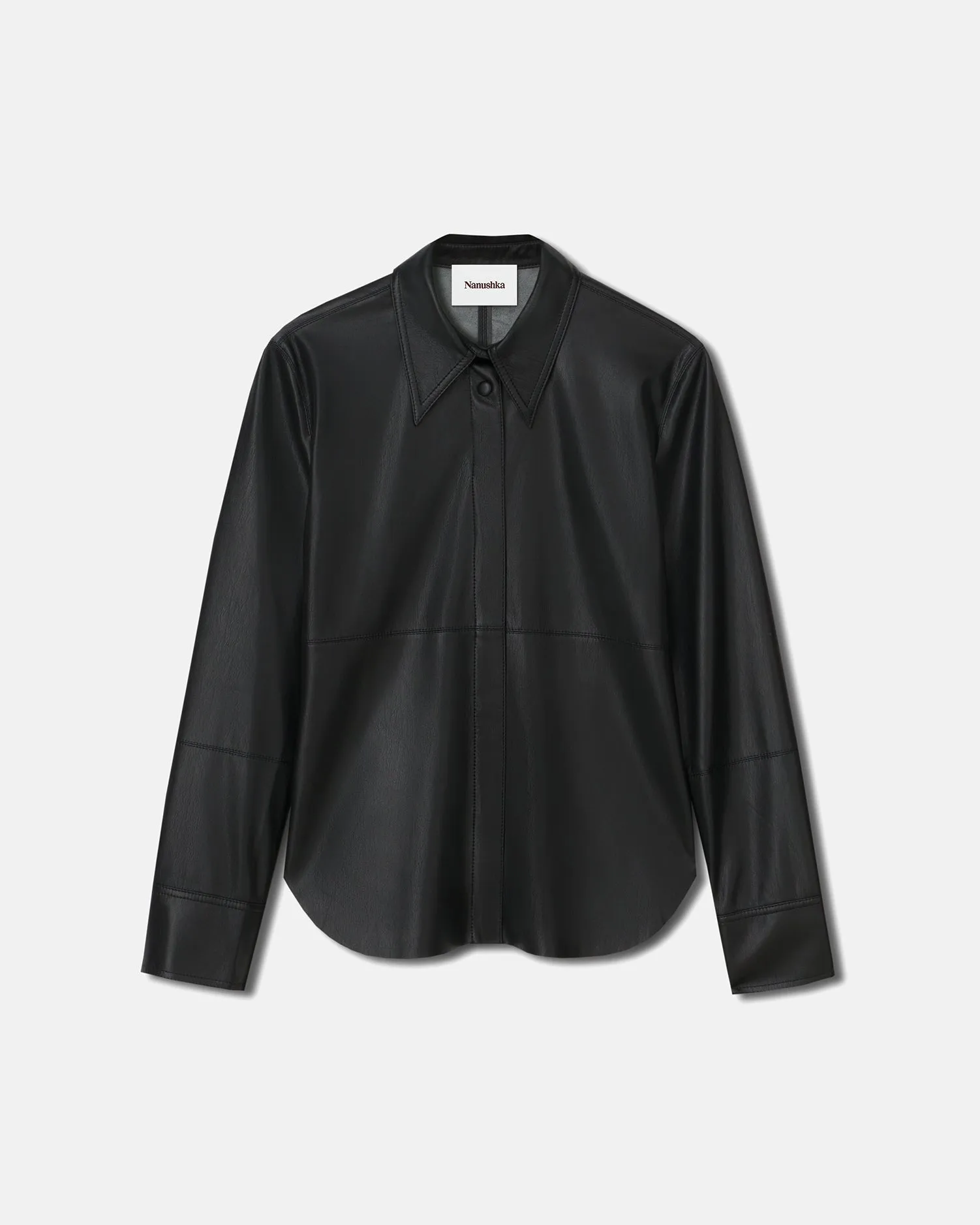 Naum - Okobor™ Alt-Leather Shirt - Black sold by Nanushka product image thumbnail 4
