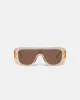 Monsino - Oversized Square-Frame Sunglasses - Champagne Eyewear sold by Nanushka
