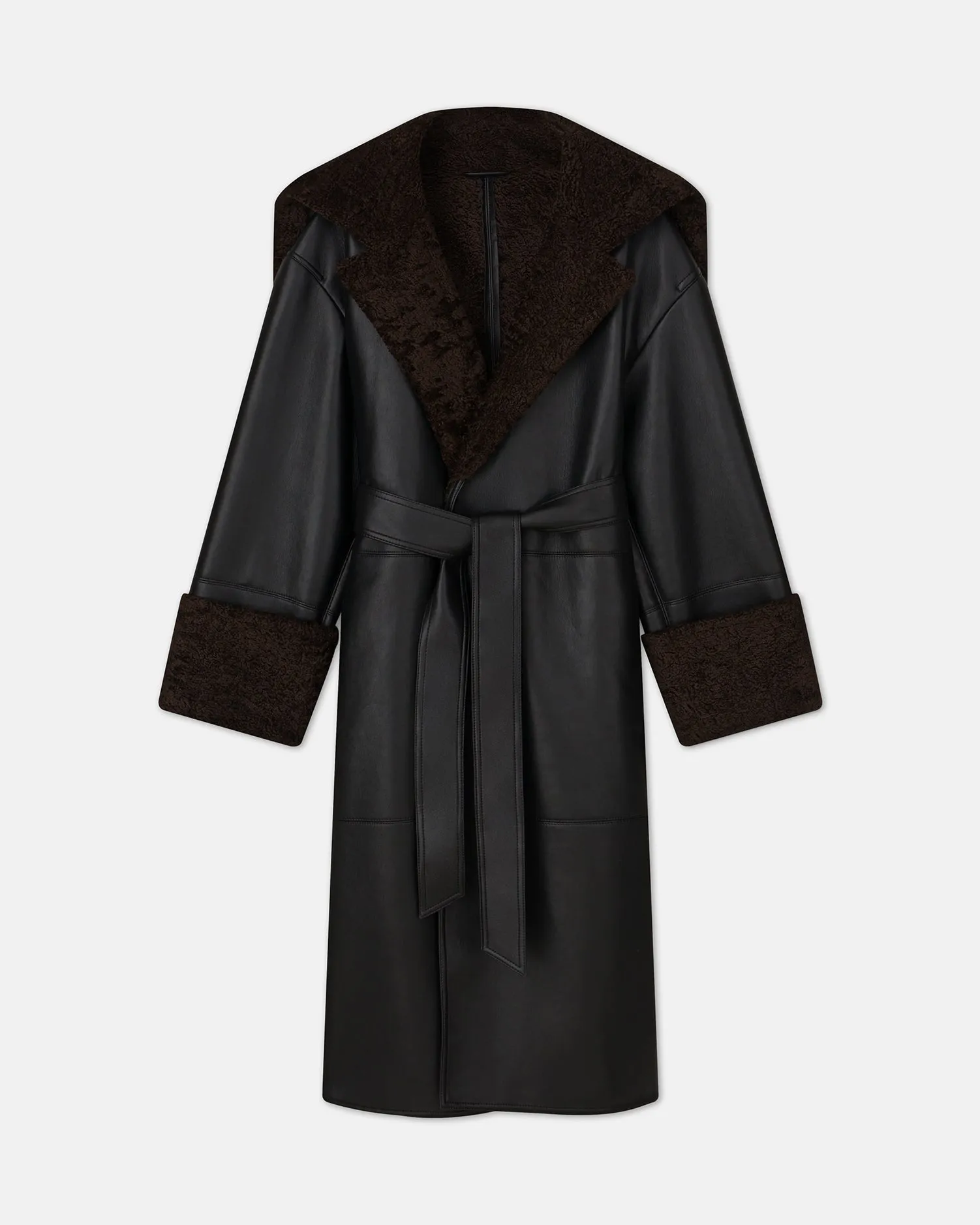 Alessi - Regenerated Leather Coat - Black Brown sold by Nanushka product image thumbnail 4