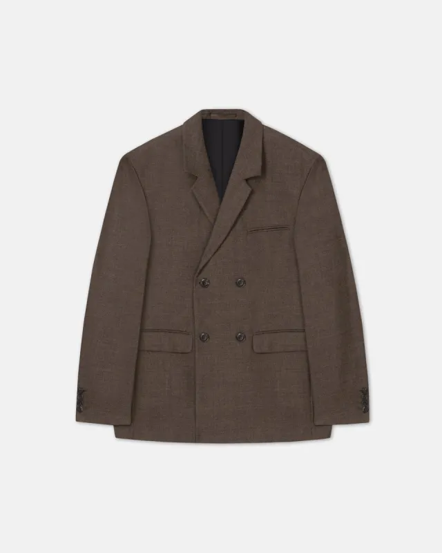 Renan - Sale Double Breasted Wool Blazer - Walnut made by Nanushka