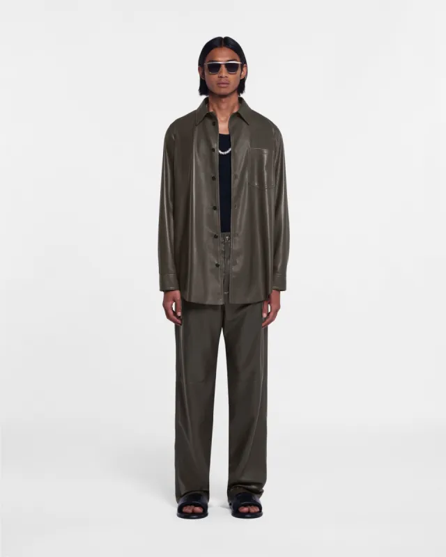 Landis - Sale Okobor™ Alt-Leather Shirt - Soil sold by Nanushka