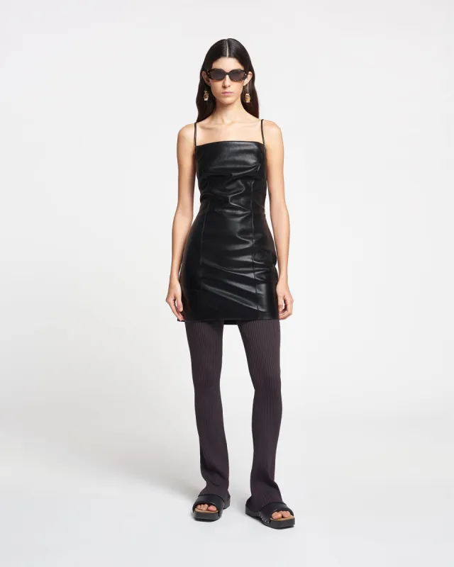 Jorie - Okobor™ Alt-Leather Mini Dress - Black sold by Nanushka