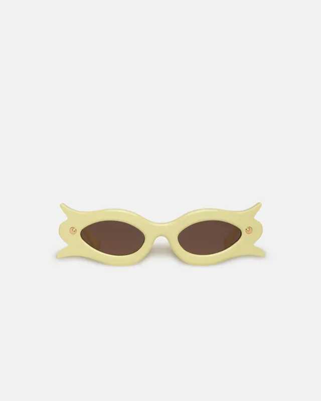Tully - Bio-Plastic Floral-Shaped Sunglasses - Moonbeam sold by Nanushka