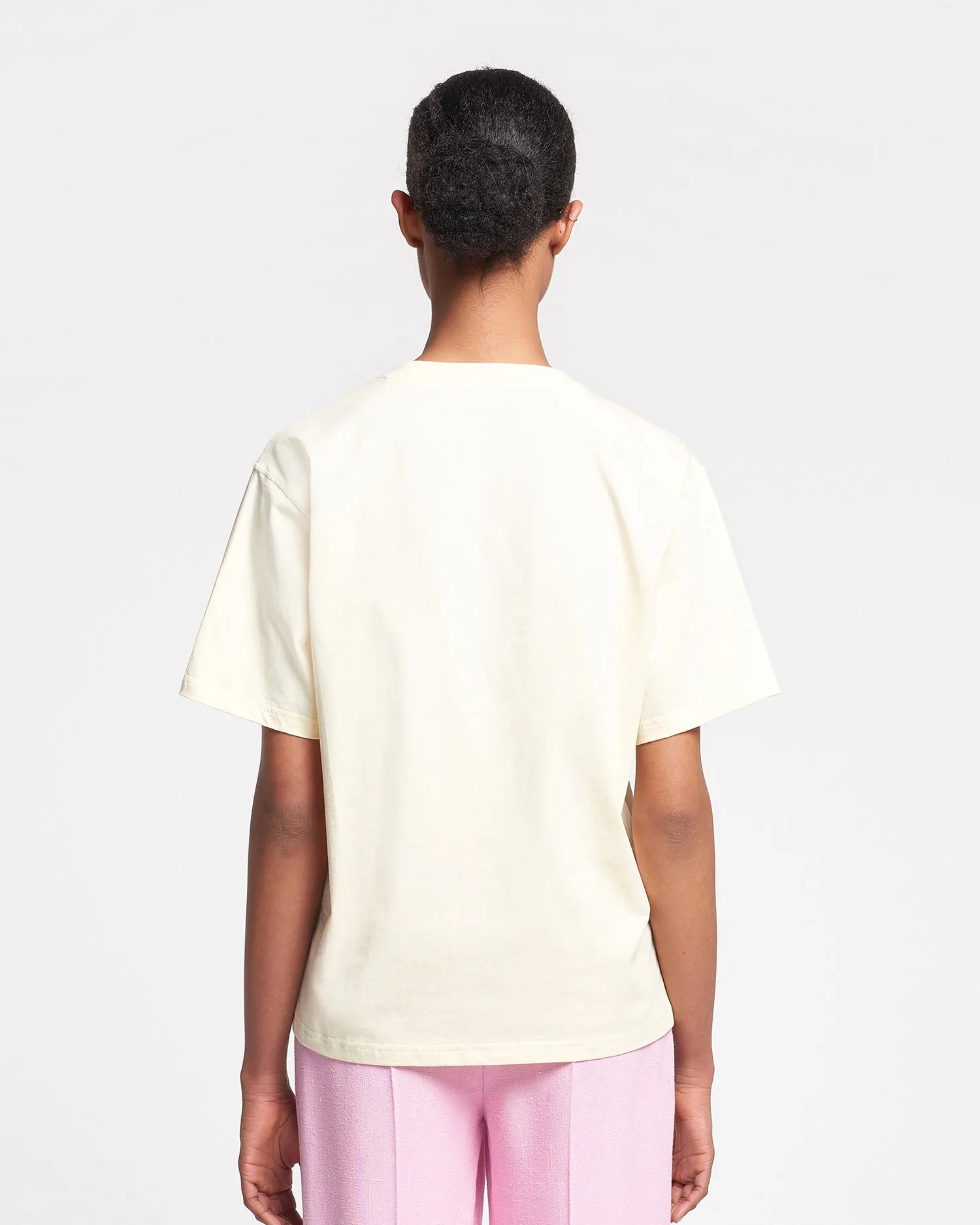 Reece - Embroidered Cotton-Jersey T-Shirt - Creme/Green sold by Nanushka product image thumbnail 3