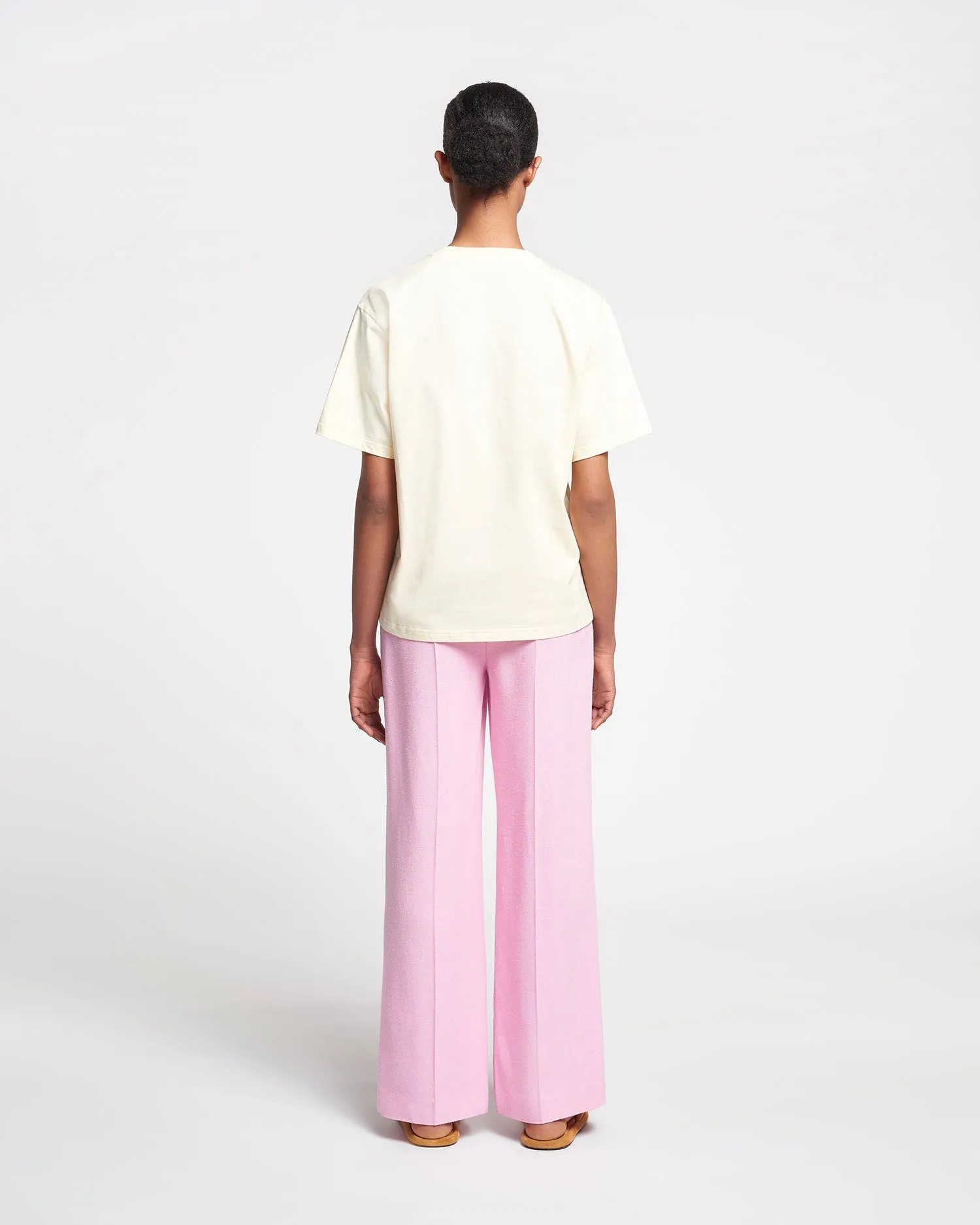 Reece - Embroidered Cotton-Jersey T-Shirt - Creme/Green sold by Nanushka product image thumbnail 5