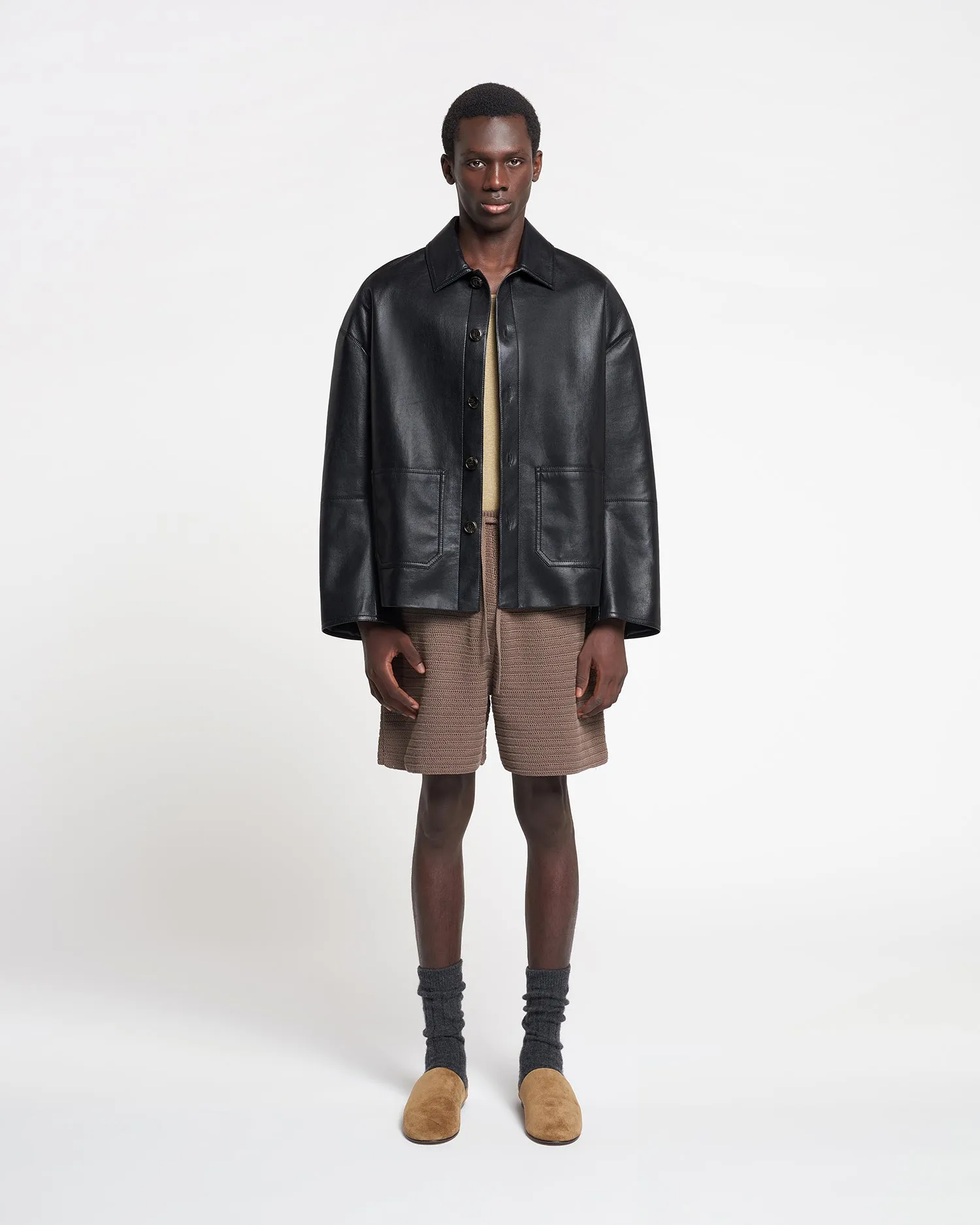 Seger - Regenerated Leather Jacket - Black sold by Nanushka product image thumbnail 2