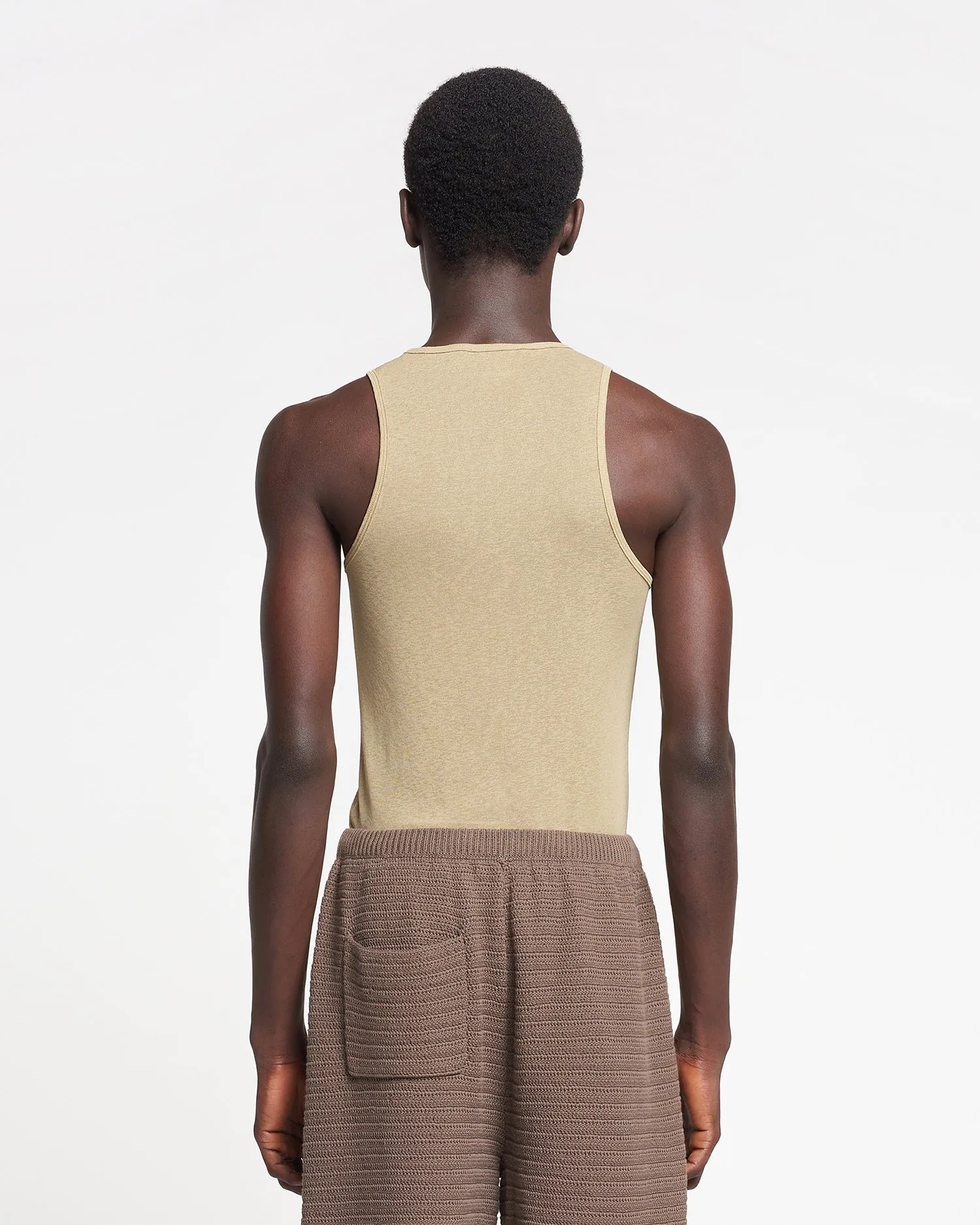Levon - Mesh-Jersey Tank Top - Pale Olive sold by Nanushka product image thumbnail 4