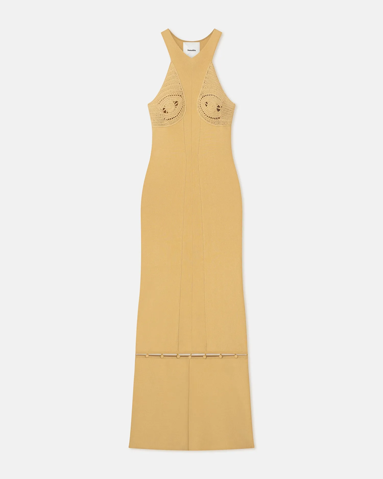 Seya - Crocheted Ribbed-Knit Maxi Dress - Sun Yellow sold by Nanushka product image thumbnail 3