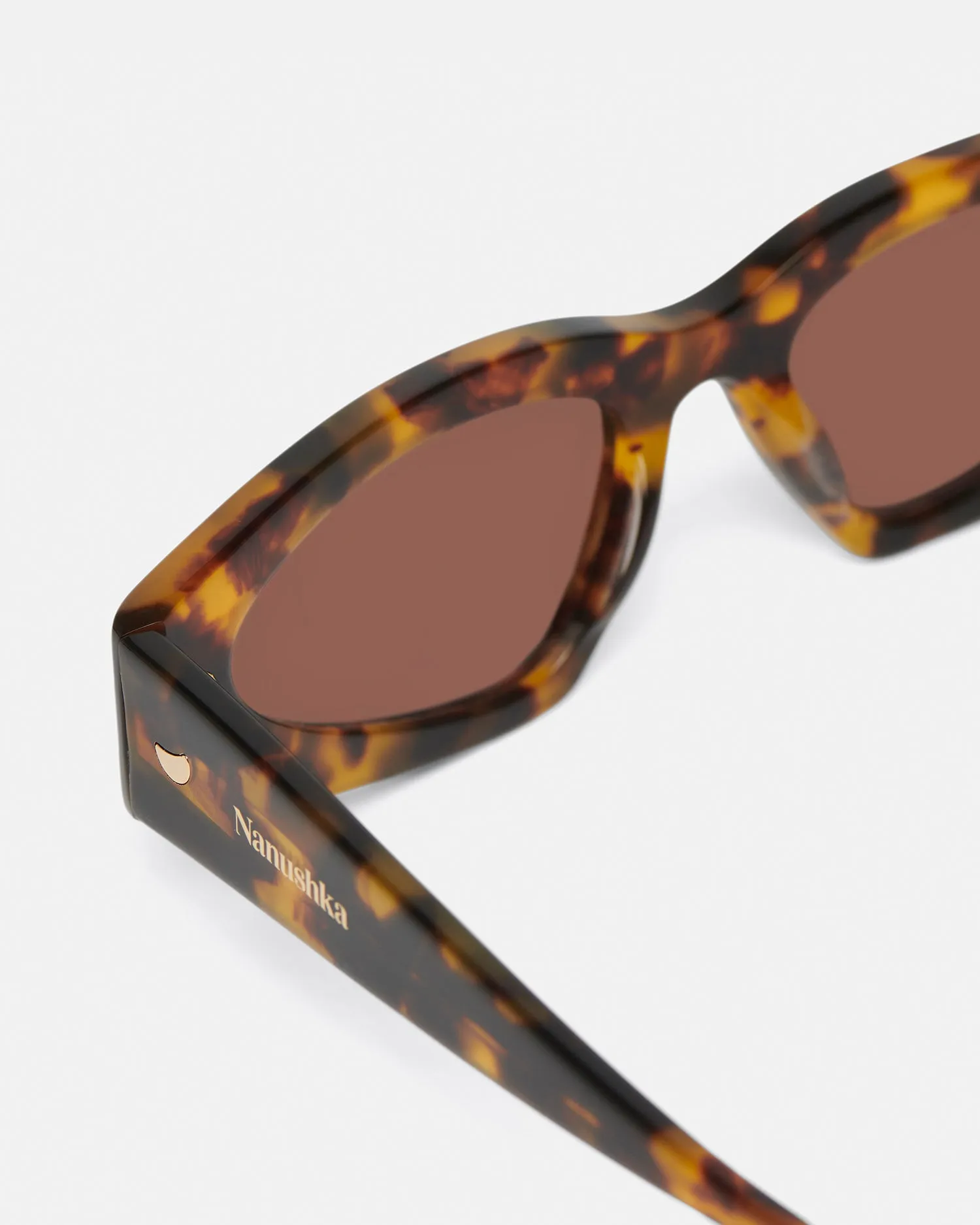 Crista - Bio-Plastic D-Frame Sunglasses - Dark Amber sold by Nanushka product image thumbnail 3