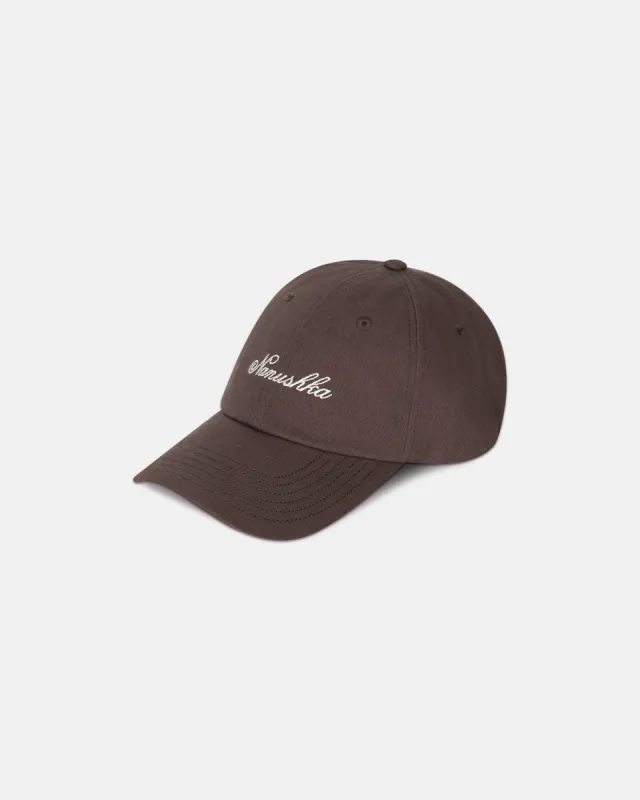 Val - Calligraphy Baseball Cap - Nutmeg sold by Nanushka