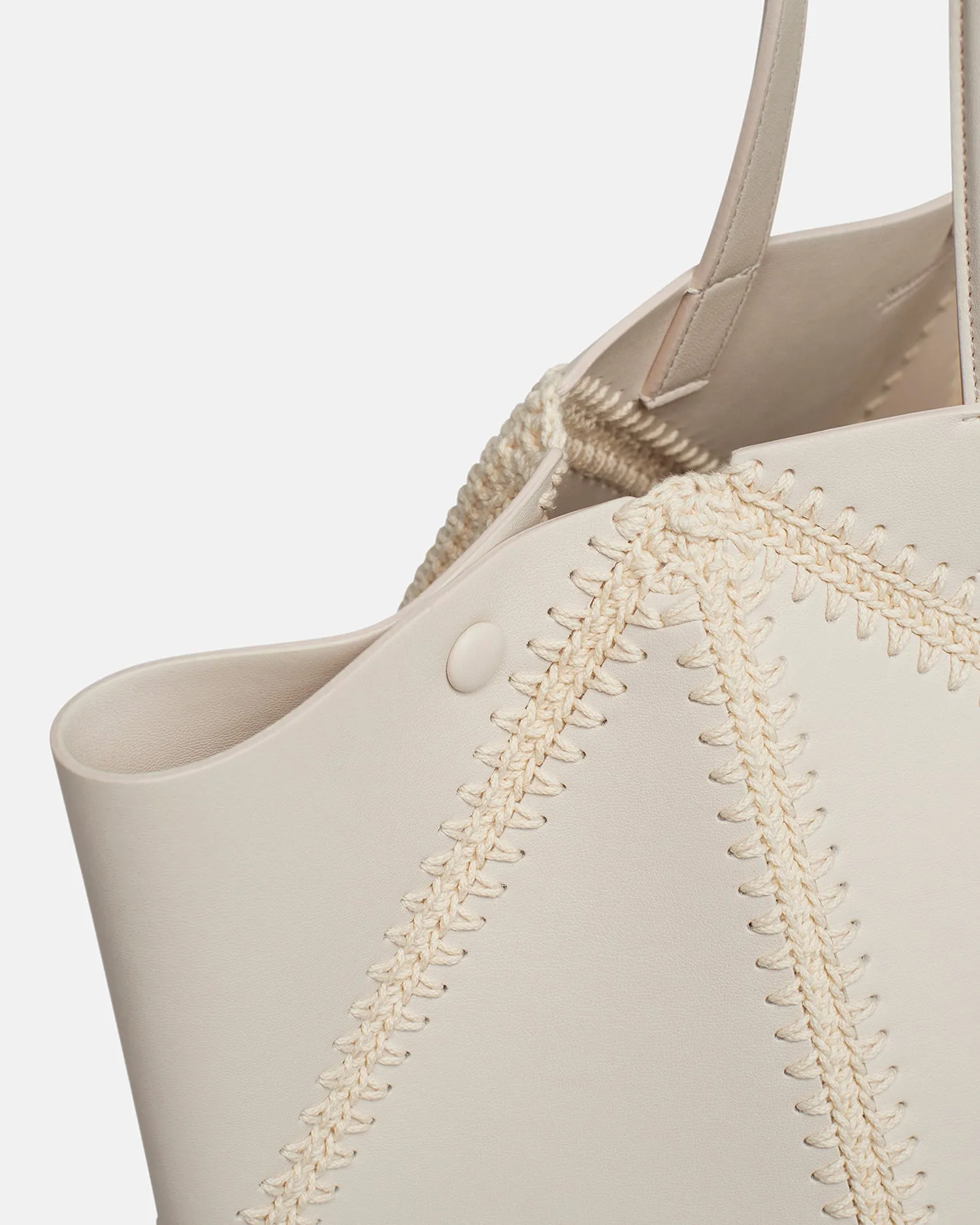 Origami Tote - Alt-Nappa Crochet Tote - Off White/Crème sold by Nanushka product image thumbnail 5