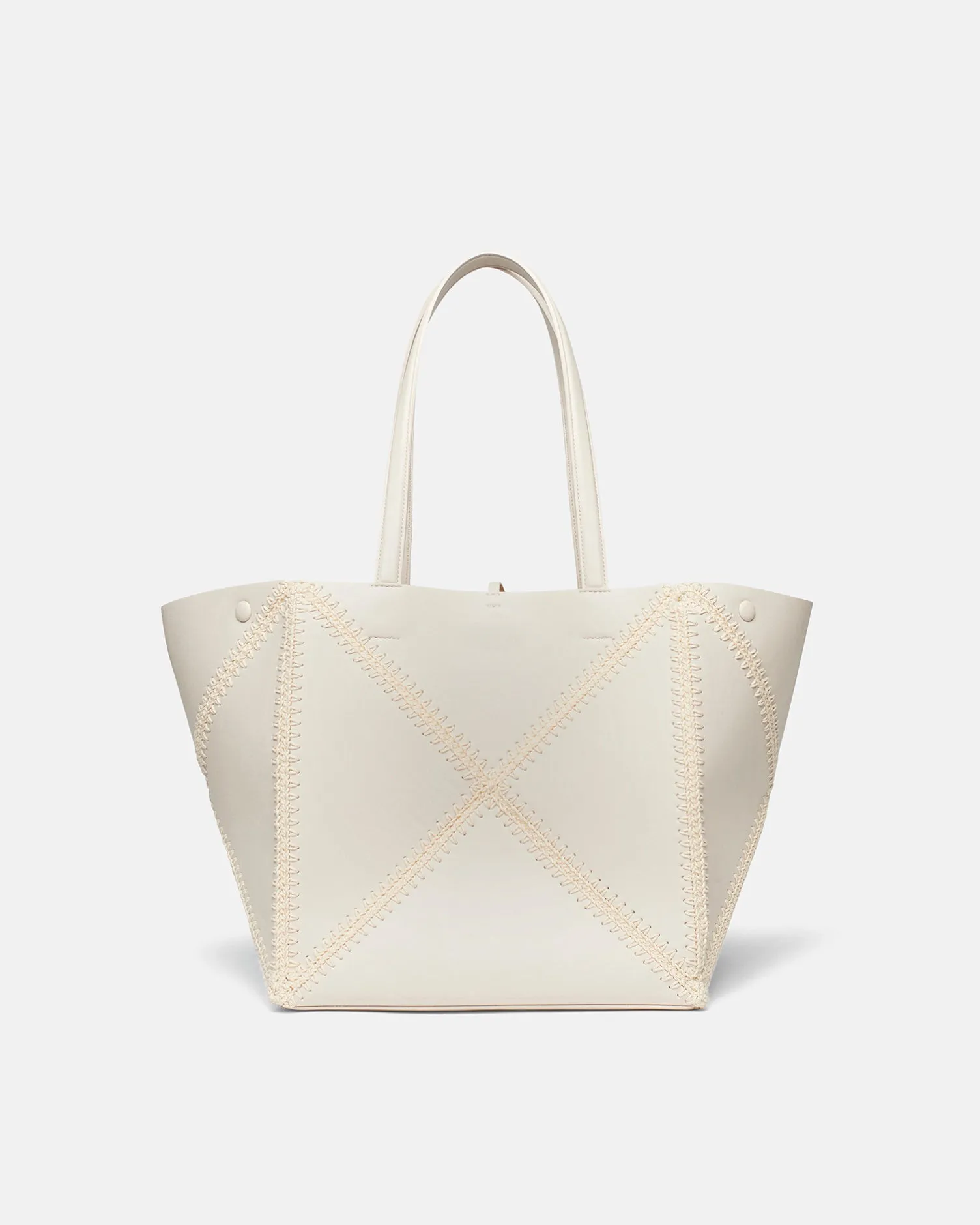 Origami Tote - Alt-Nappa Crochet Tote - Off White/Crème sold by Nanushka