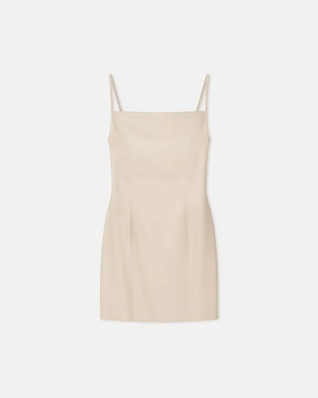 Jorie - Okobor™ Alt-Leather Mini Dress - Creme sold by Nanushka
