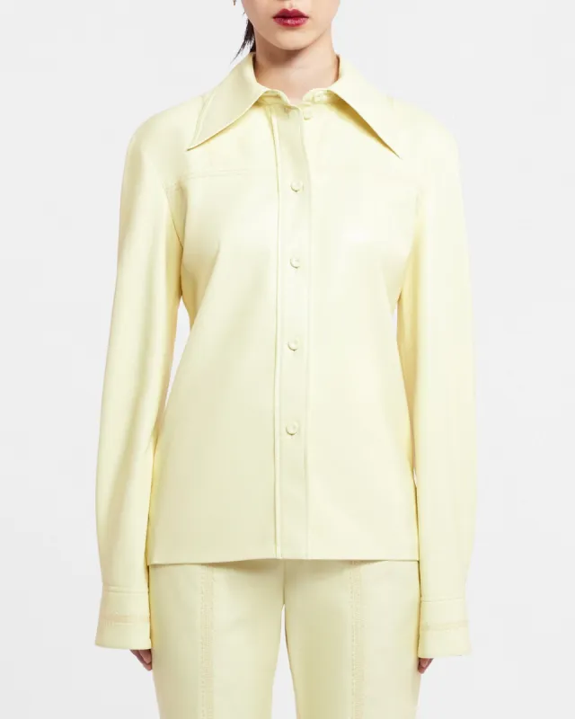 Estella - Sale Okobor™ Alt-Leather Shirt - Moon sold by Nanushka