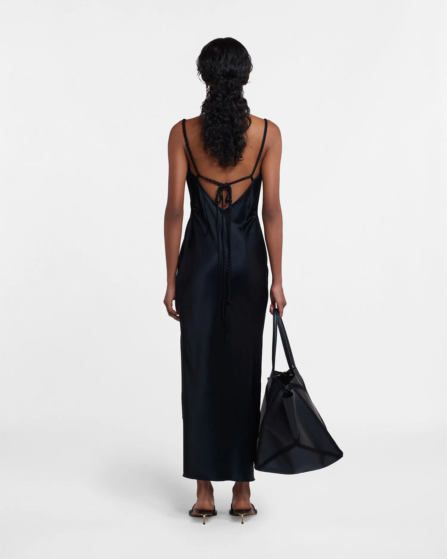 Fiore - Slip-Satin Dress - Black sold by Nanushka product image thumbnail 3