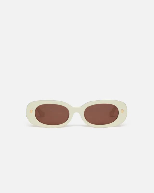 Aliza - Bio-Plastic Oval-Frame Sunglasses - Shell sold by Nanushka
