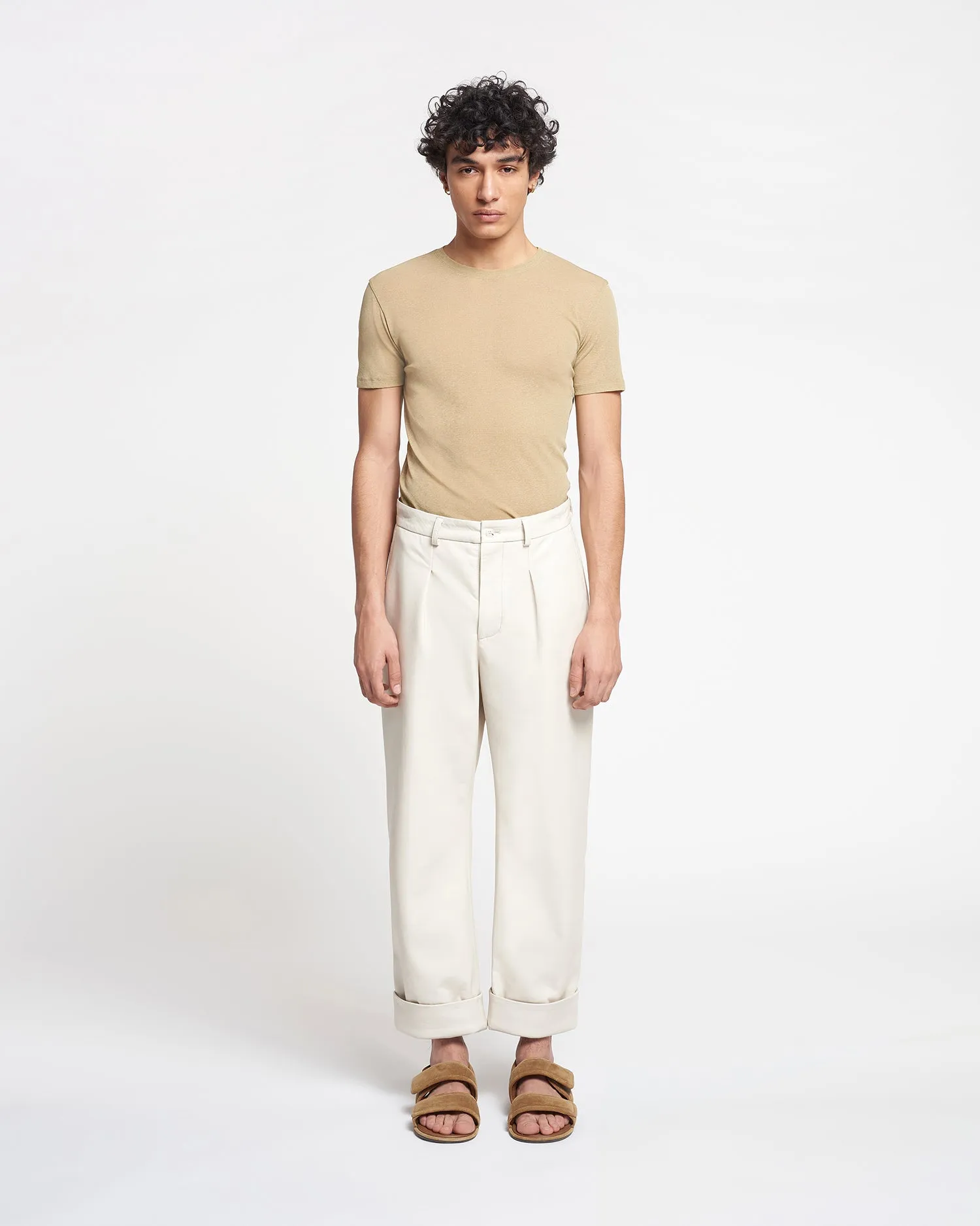 Zayden - Regenerated Leather Tapered Pants - Crayon sold by Nanushka product image thumbnail 2