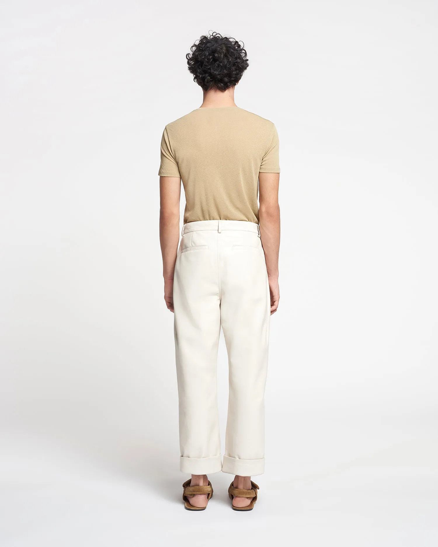 Zayden - Regenerated Leather Tapered Pants - Crayon sold by Nanushka product image thumbnail 4