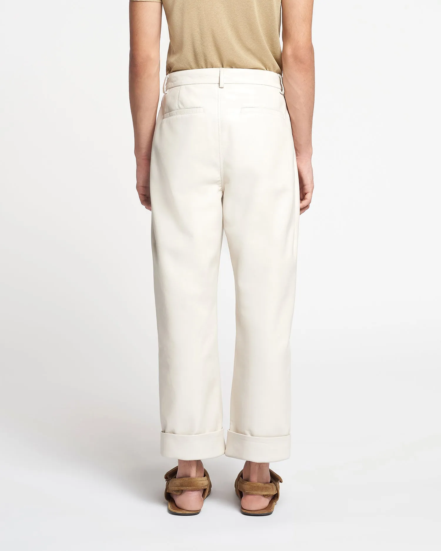 Zayden - Regenerated Leather Tapered Pants - Crayon sold by Nanushka product image thumbnail 3