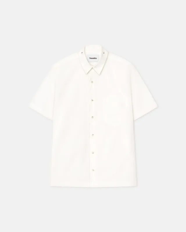 Adam - Short Sleeve Poplin Shirt - White sold by Nanushka