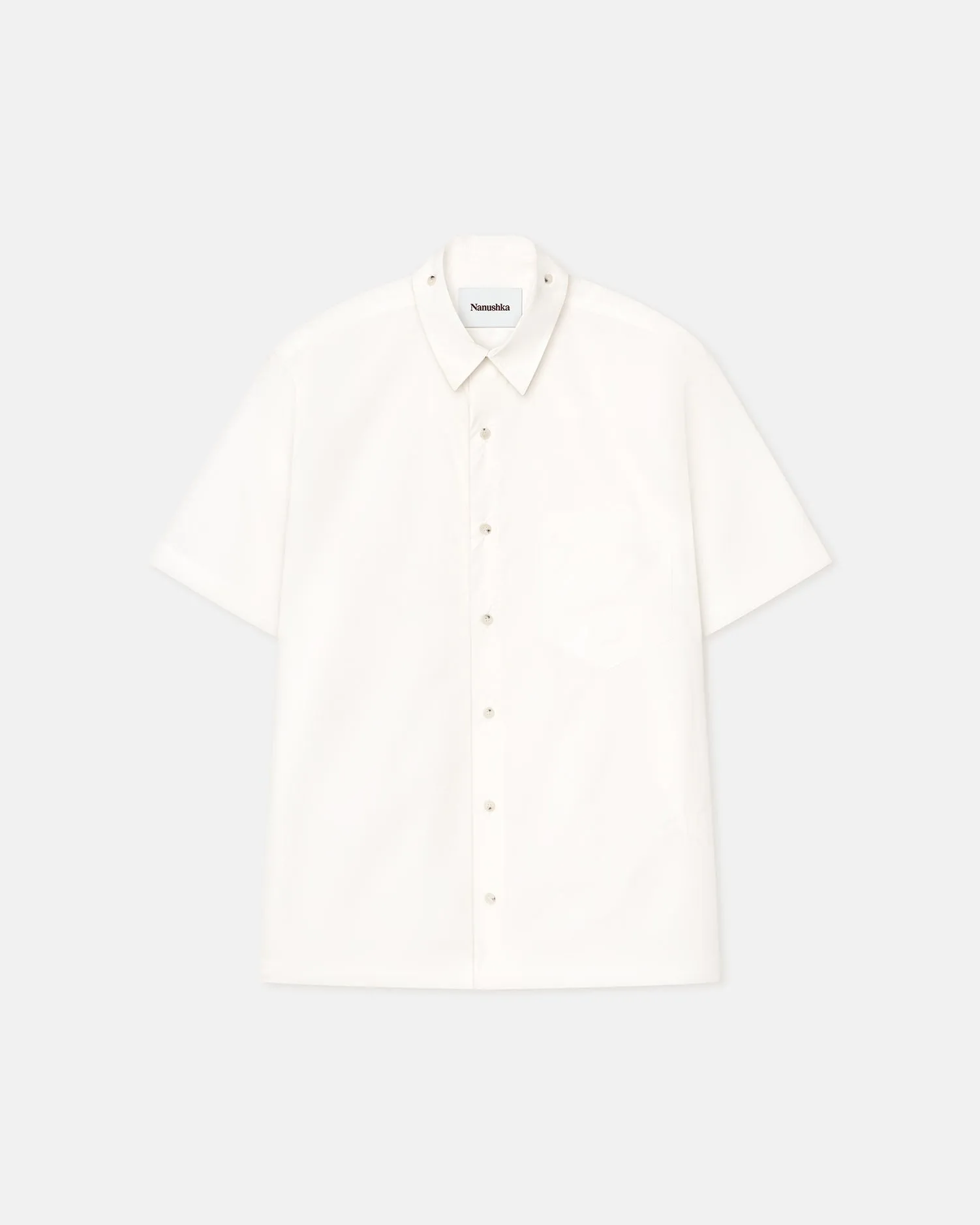 Adam - Short Sleeve Poplin Shirt - White sold by Nanushka