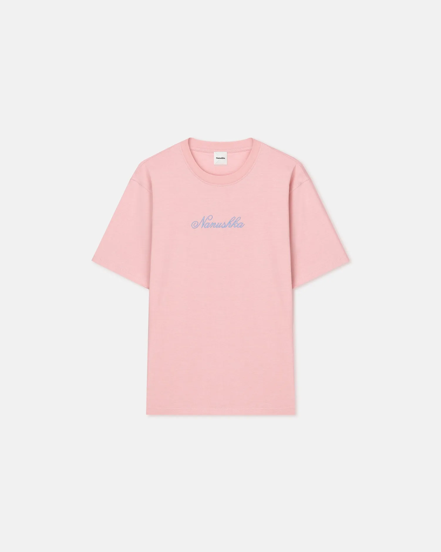 Reece - Embroidered Cotton-Jersey T-Shirt - Pink/Blue sold by Nanushka