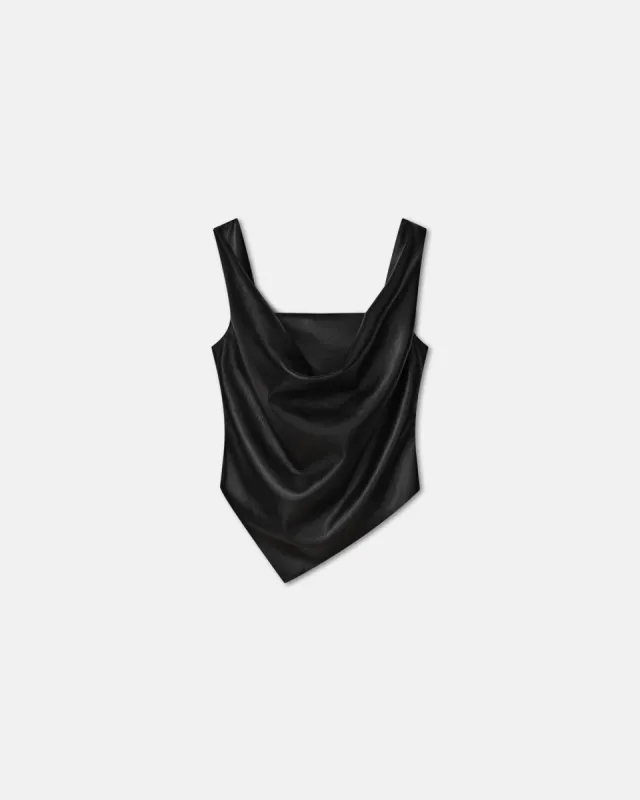 Petra - Sleeveless Draped Okobor™ Top - Black sold by Nanushka