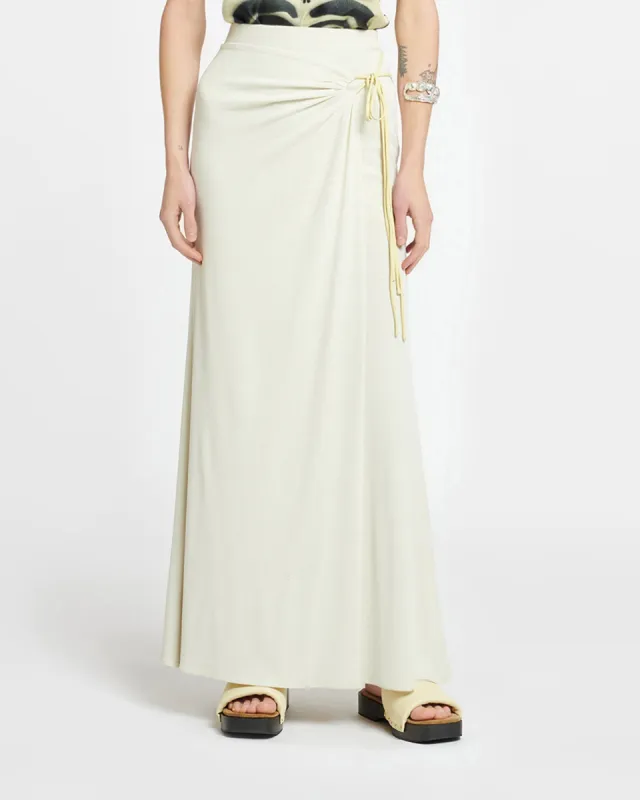 Macea - Mesh-Jersey Maxi Skirt - White Wax sold by Nanushka