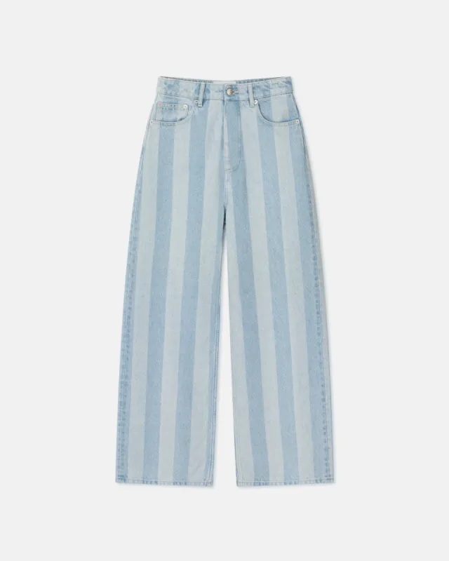 Josine - Striped Wide-Leg Jeans - Eco Light Wash sold by Nanushka