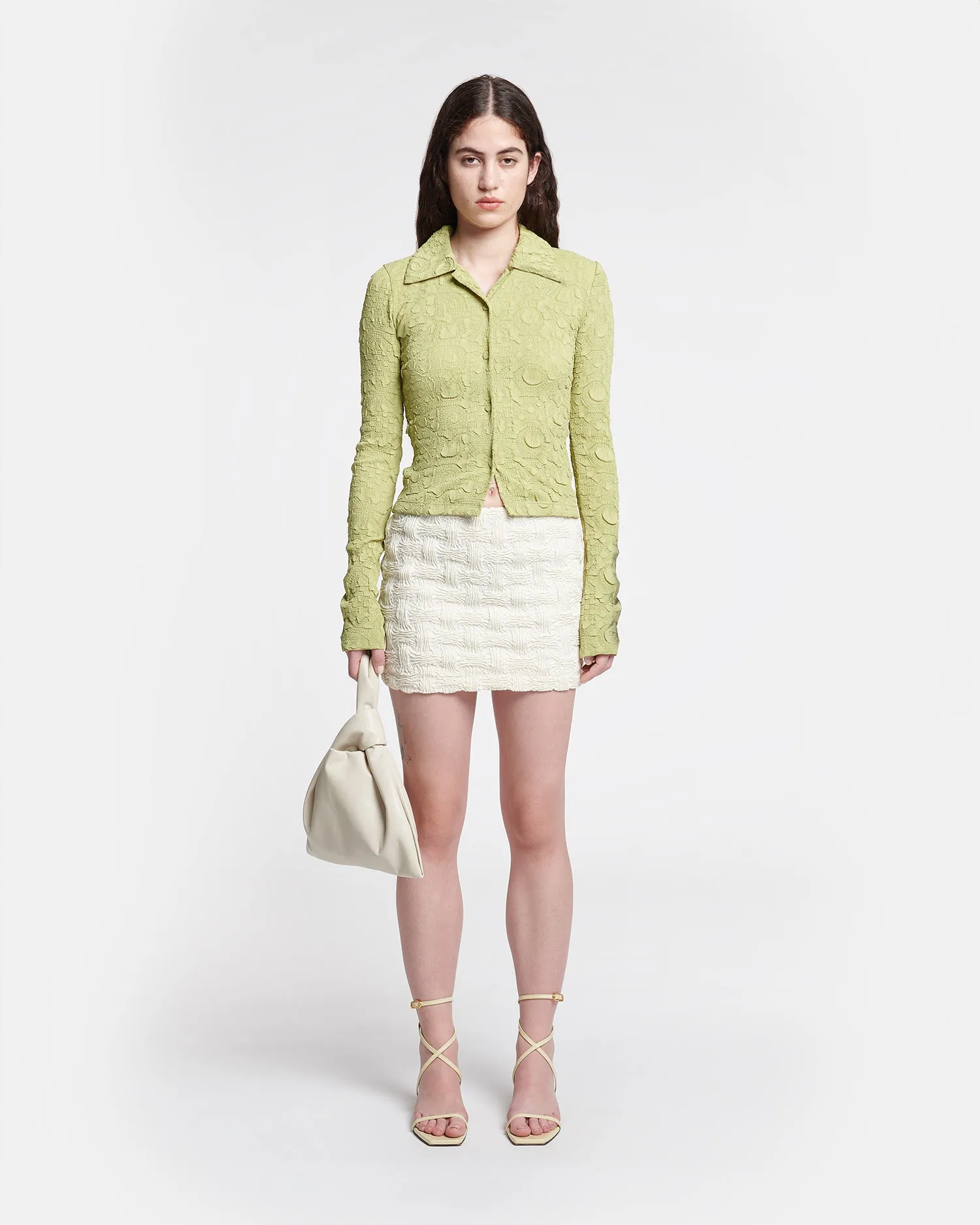 Zoie - Totem Plissé Shirt - Pistachio sold by Nanushka product image thumbnail 3