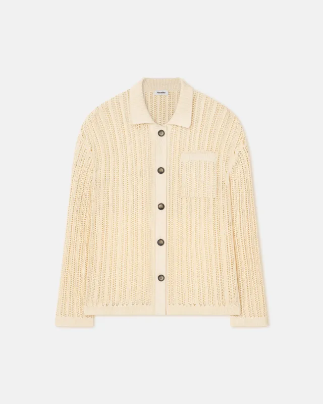 Jiske - Crochet Shirt - Creme sold by Nanushka