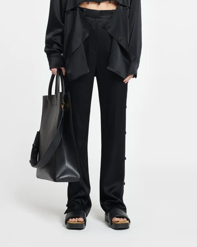 Felina - Slip Satin Pants - Black sold by Nanushka