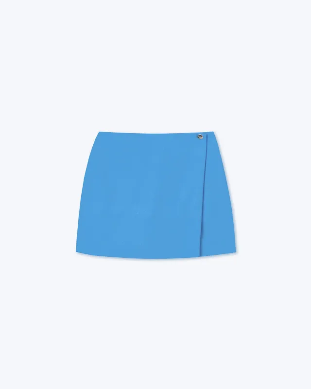 Svana - Sale Ecovero™ Wrap Mini Skort - Blue sold by Nanushka