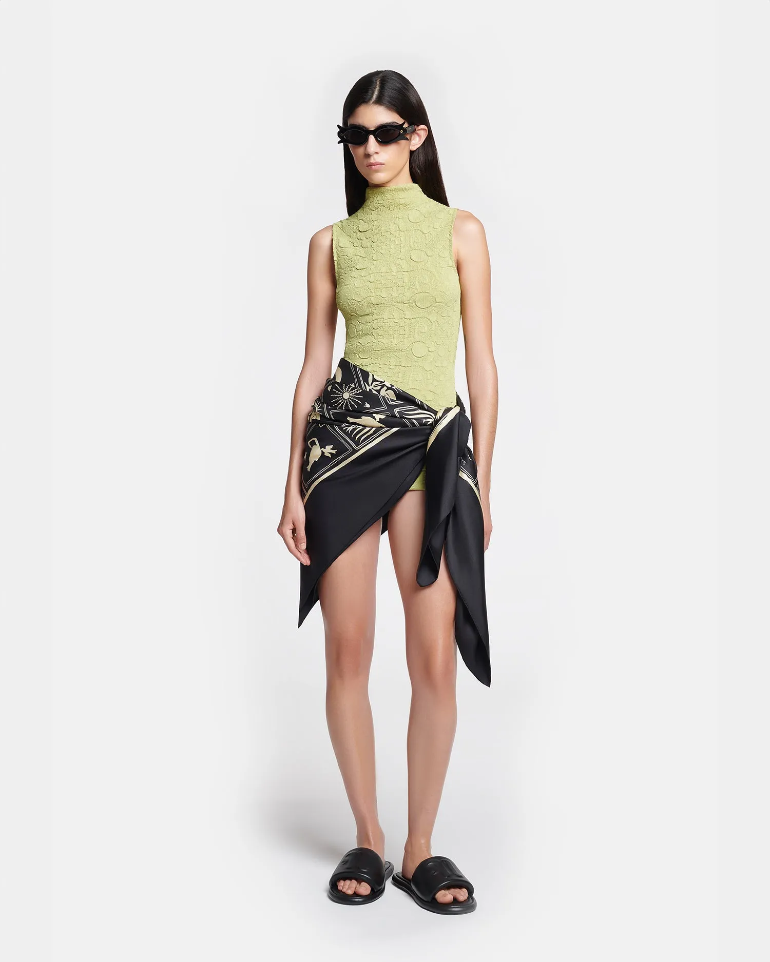 Annyka - Totem Plissé Top - Pistachio sold by Nanushka