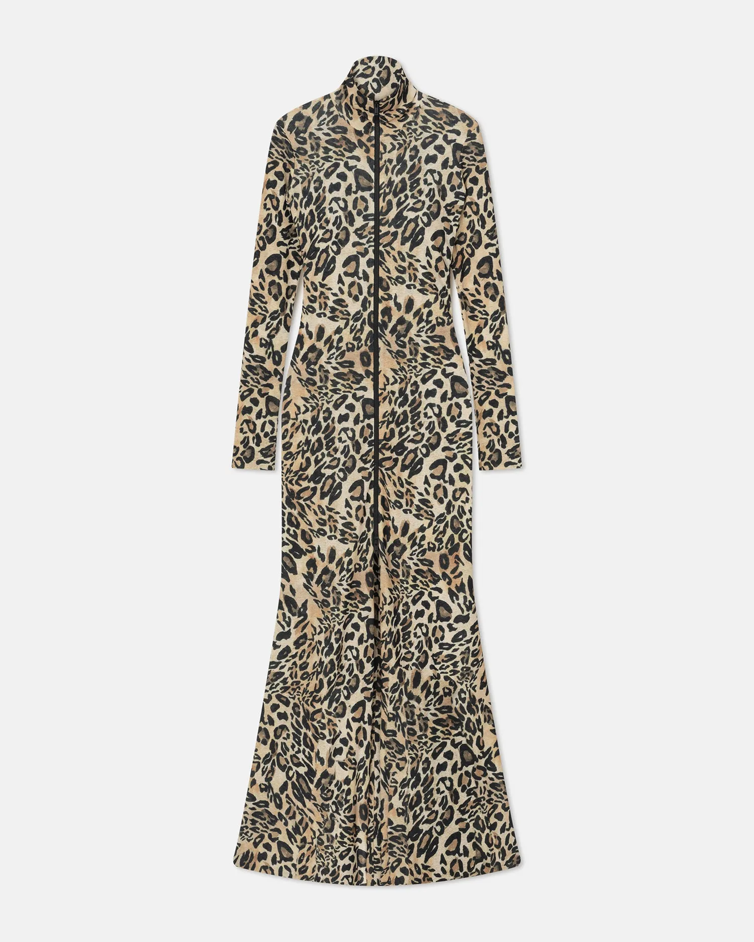 Blaize - Zip-Up Mesh-Jersey Turtleneck Dress - Leopard sold by Nanushka product image thumbnail 3