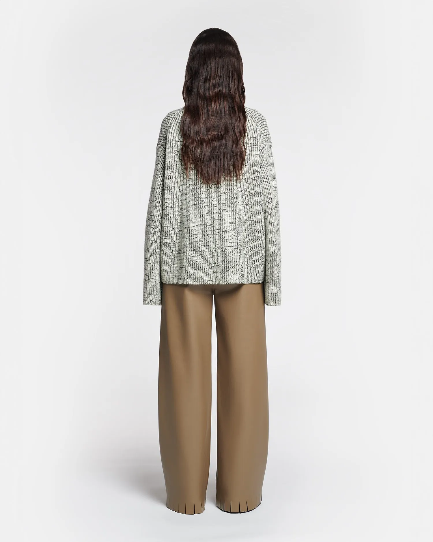 Nienke - Cashmere-Blend Mouline Turtleneck Sweater - Black/ Moon sold by Nanushka product image thumbnail 4