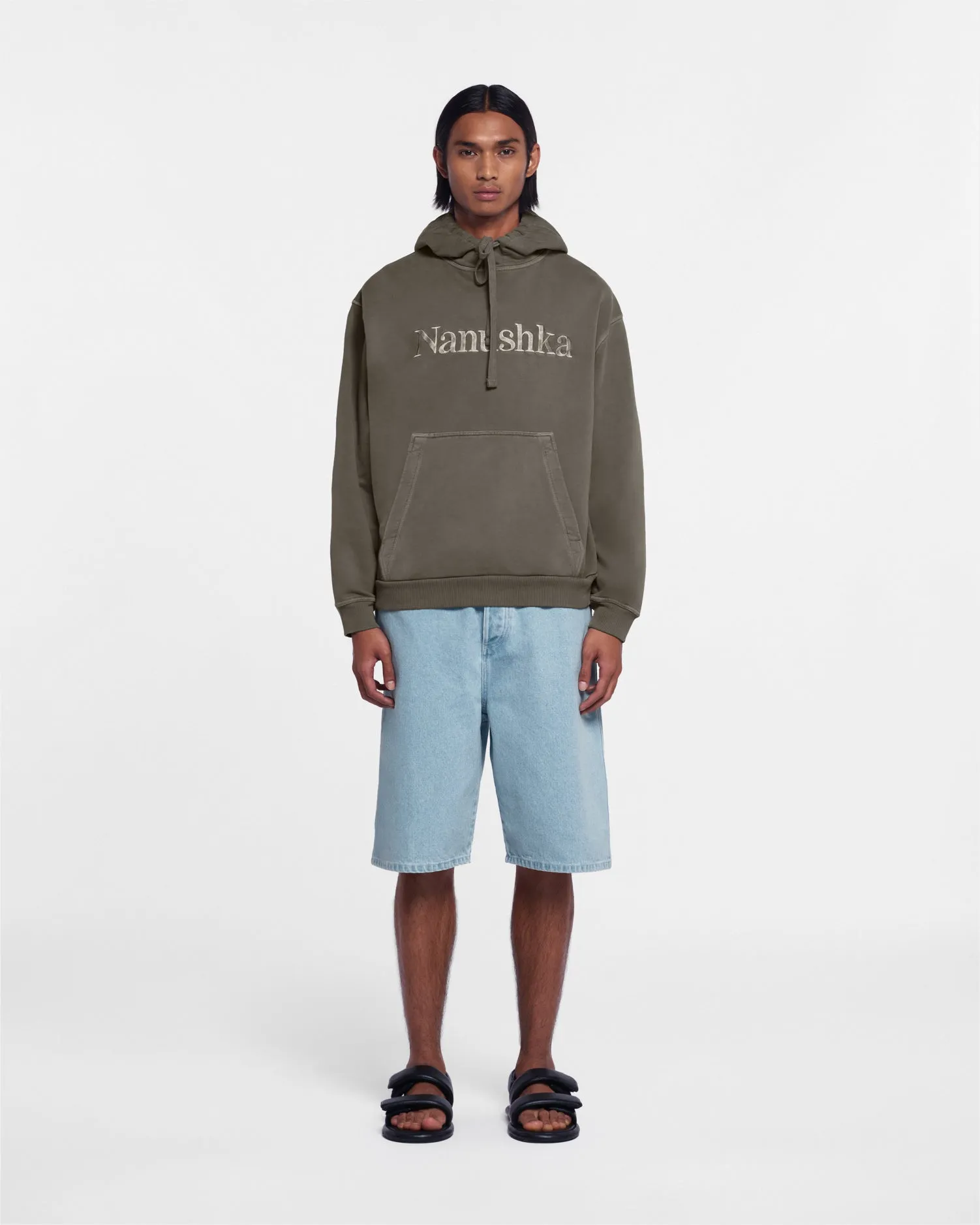 Ever - Organically Grown Cotton-Fleece Hoodie - Asphalt sold by Nanushka product image thumbnail 5