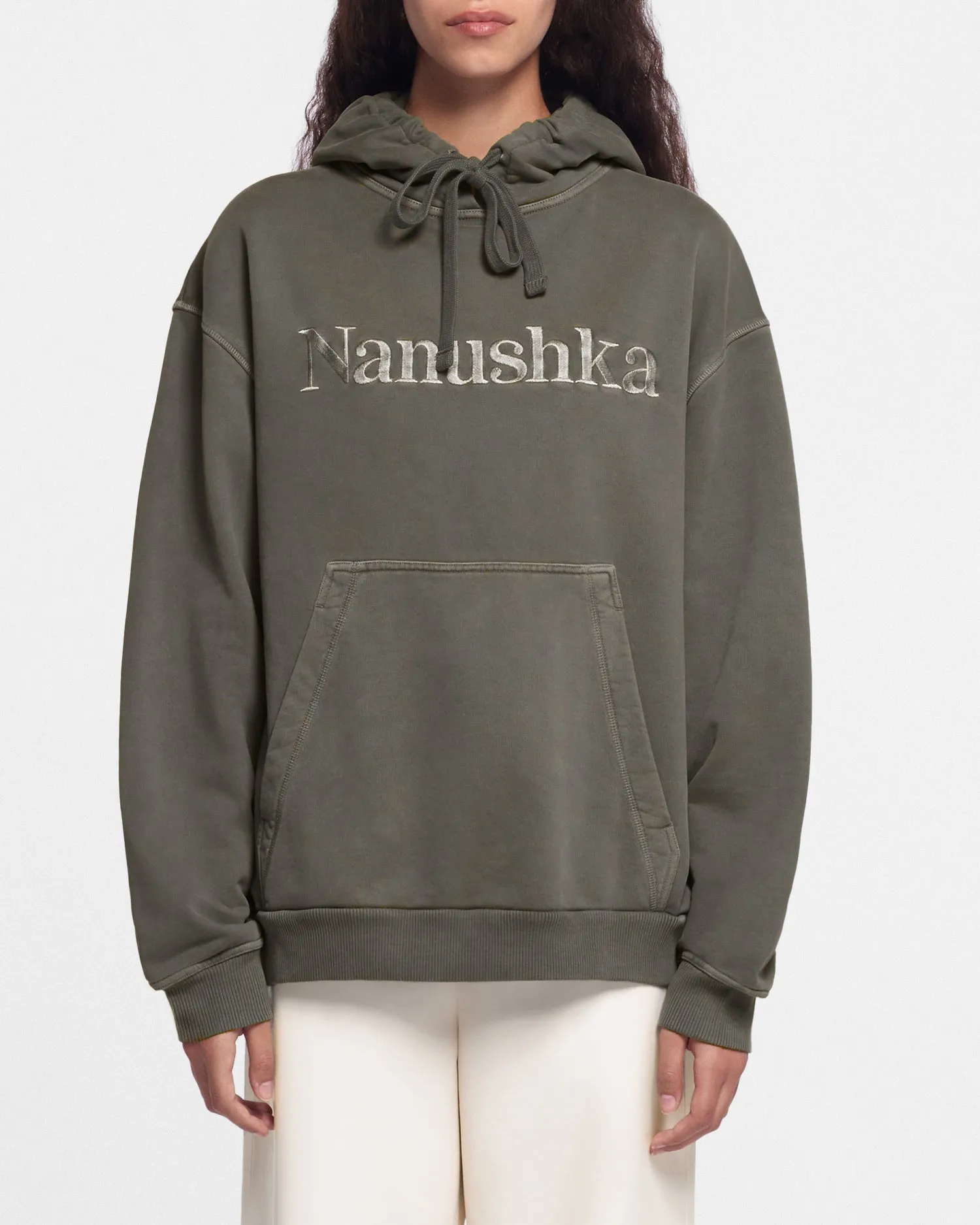 Ever - Organically Grown Cotton-Fleece Hoodie - Asphalt sold by Nanushka product image thumbnail 2