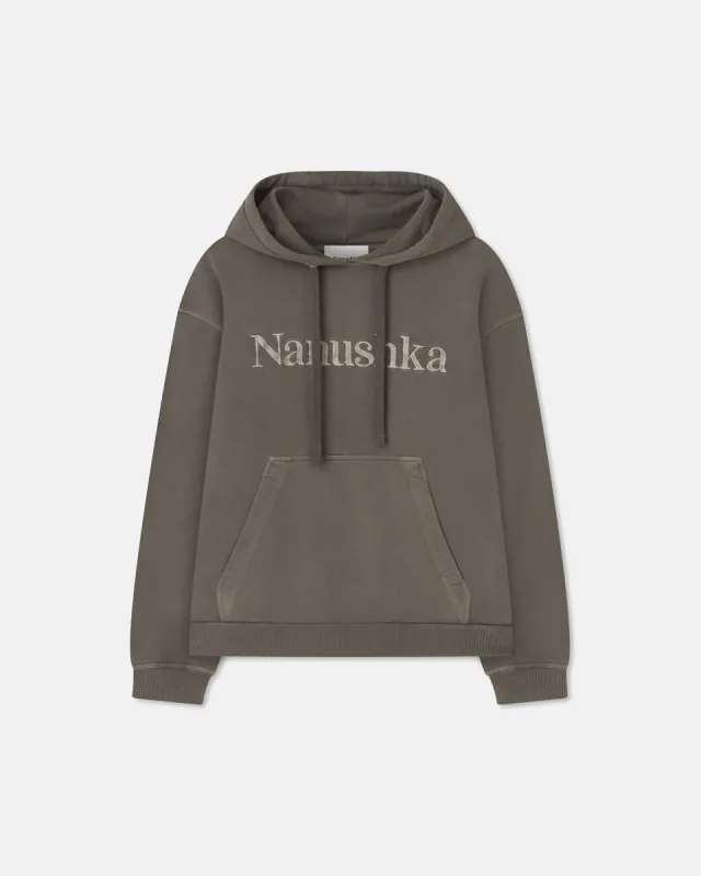 Ever - Organically Grown Cotton-Fleece Hoodie - Asphalt made by Nanushka