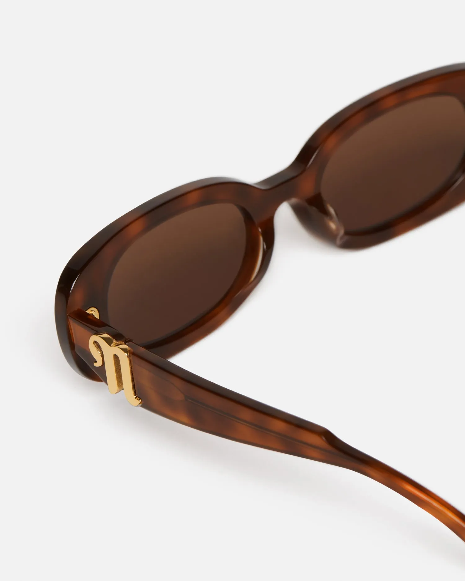 Aliza - Bio-Plastic Oval-Frame Sunglasses - Light Turtle sold by Nanushka product image thumbnail 3