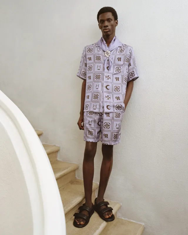 Bodil - Short-Sleeve Shirt - Kopjafa Lilac sold by Nanushka