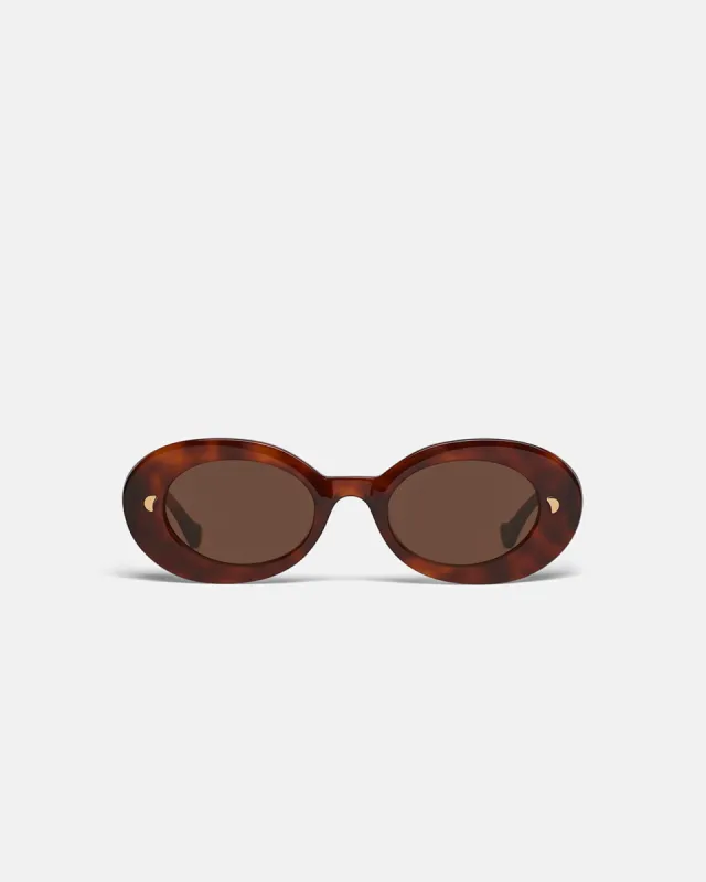 Giva - Bio-Plastic Oval Sunglasses - Light Turtle sold by Nanushka