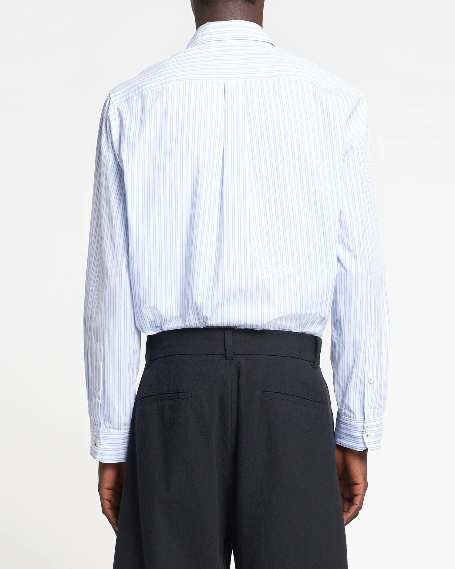 Kaleb - Striped Cotton Shirt - White Blue sold by Nanushka product image thumbnail 3