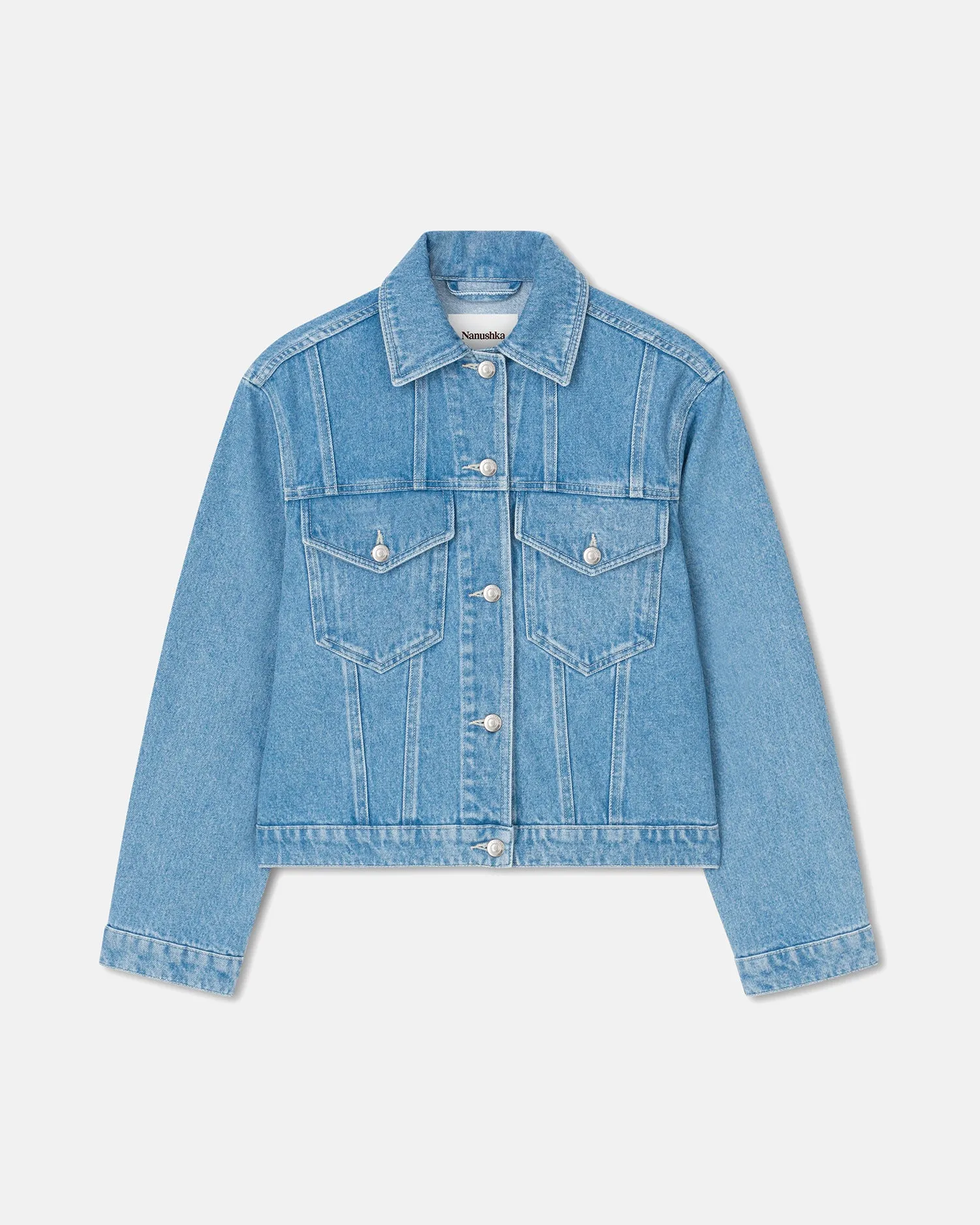 Maren - Denim Jacket - Eco Light Wash sold by Nanushka product image thumbnail 4