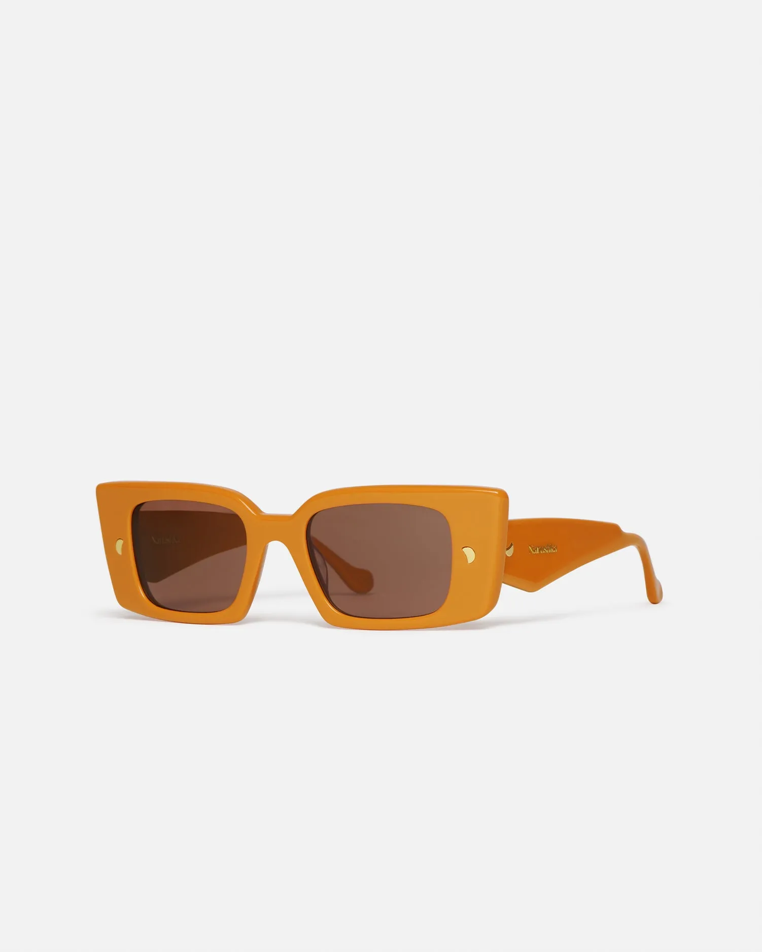 Carmel - Bio-Plastic Rectangle-Frame Sunglasses - Burnt Orange sold by Nanushka product image thumbnail 2